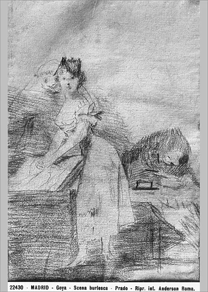 Farcical scene; drawing by Francisco Goya, in the Prado Museum in Madrid