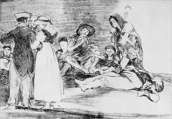 'The worst is to beg', drawing by Goya, in the Prado Museum in Madrid