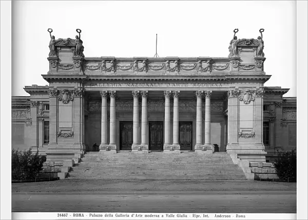 Building of the National Gallery of Modern Art in Valle Giulia, project architect Cesare Bazzani (1873-1939), Rome