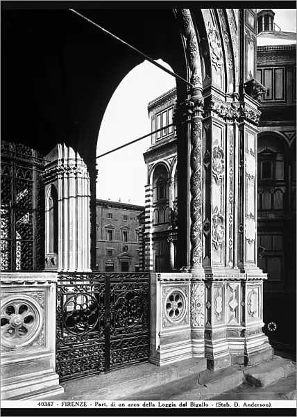 Detail of an arch of the Loggia del Bigallo in Florence