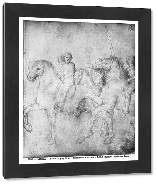 Gentlemen on horseback; drawing by Jacopo Bellini, in the British Museum in London