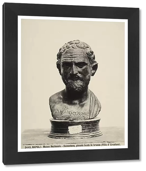 Small bronze bust representing Demosthenes taken from the Villa d'Ercolano and preserved in the National Archaeological Museum of Naples