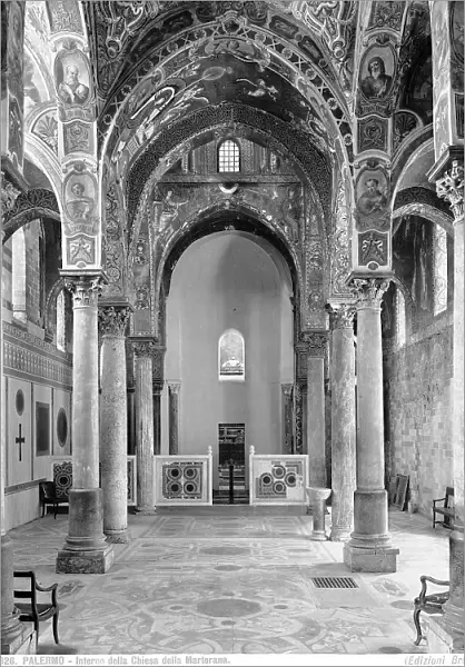 Interior of the Santa Maria dell'Ammiraglio or Martorana Church in Palermo