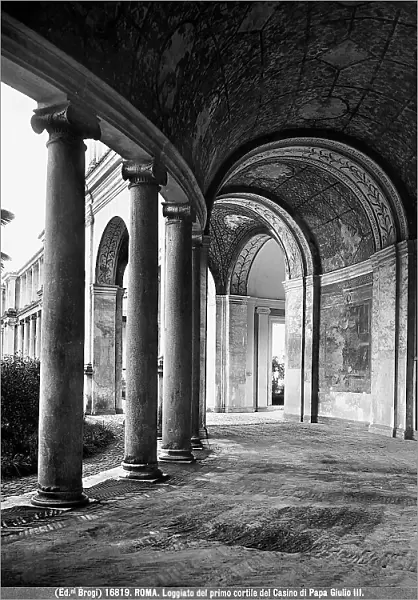 Portico in the first courtyard of the Villa Giulia in Rome