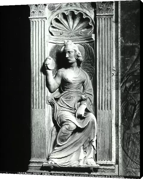 Prudence, high relief decorating a pillar in the Chapel of St. Sigismund in the Malatesta Temple