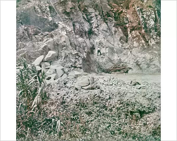 Worker at work at the quarries of Carrara