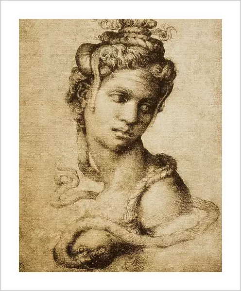 Cleopatra, drawing by Michelangelo for Tommaso Cavalieri. Casa Buonarroti, Florence