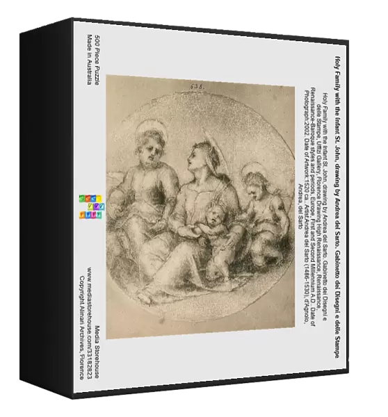 Holy Family with the Infant St. John, drawing by Andrea del Sarto. Gabinetto dei Disegni e delle Stampe, Uffizi Gallery, Florence