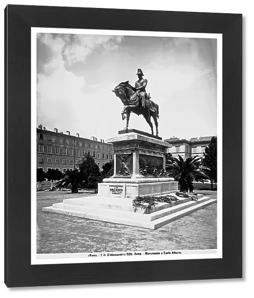 Equestrian monument of Carlo Alberto, work by Raffaele Romanelli