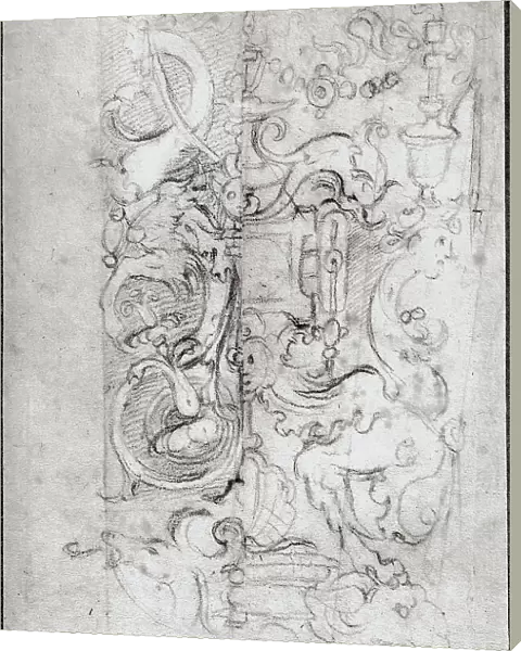 Sketch of decorative elements. Drawing by Pontormo, in the Gabinetto dei Disegni e delle Stampe, at the Uffizi Gallery, in Florence