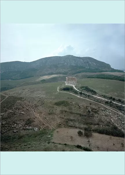 Aerial view of the Segesta temple