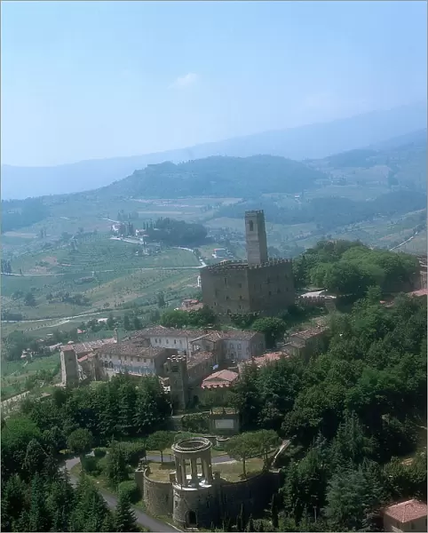 View of Castello di Poppi in the Casentino valley