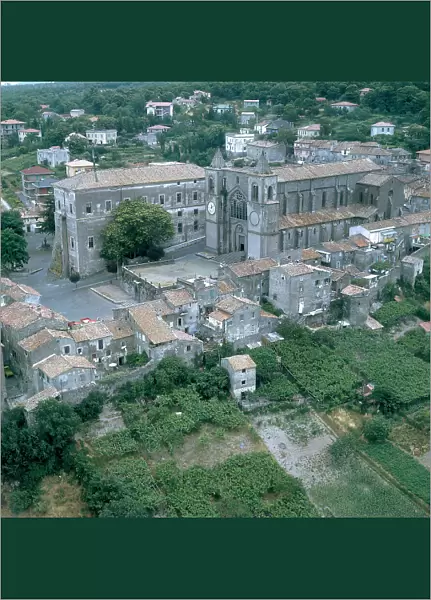 Aerial view of S. Martino del Cimino: the Medieval village
