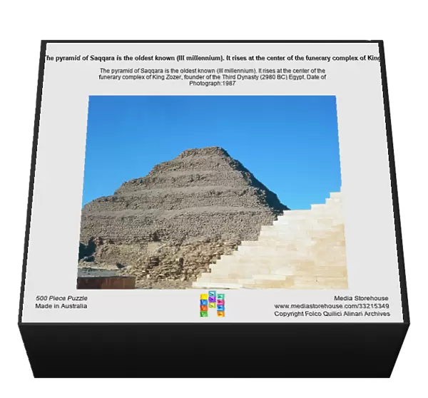 The pyramid of Saqqara is the oldest known (III millennium). It rises at the center of the funerary complex of King Zozer, founder of the Third Dynasty (2980 BC)
