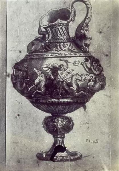 Drawing of a project for a vase with allegorical figures by Polidoro da Caravaggio