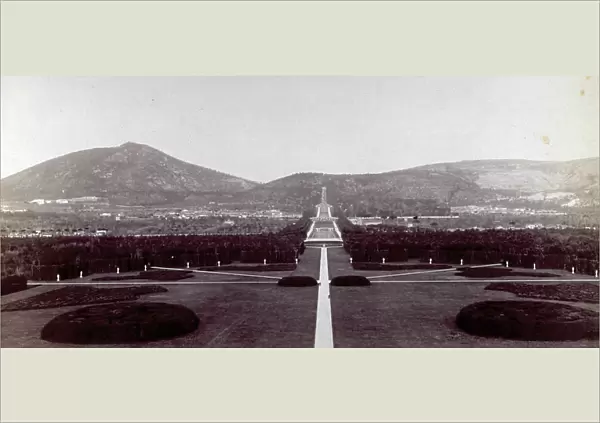 The park of the Royal Palace at Caserta taken from the median avenue