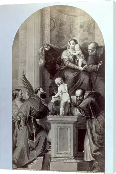 Picture of an engraving of a Madonna Enthroned by Veronese