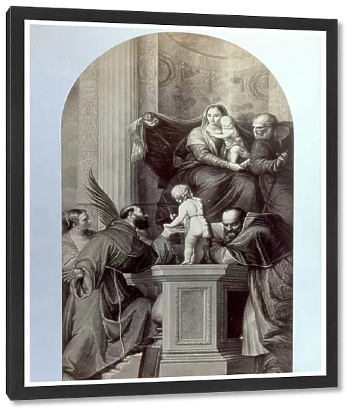 Picture of an engraving of a Madonna Enthroned by Veronese