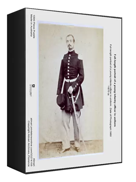 Full-length portrait of a young infantry officer in uniform