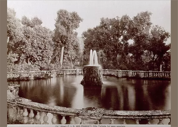 Upper basin in the municipal park (formerly Villa Torlonia) surrounded by greenery