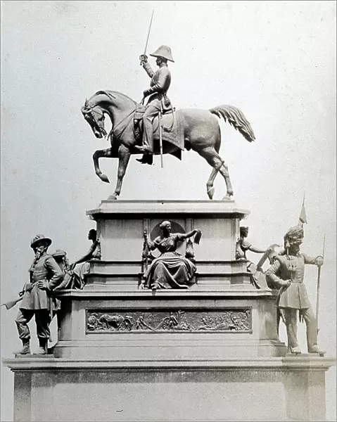 The equestrian monument to Charles Albert in Piazza Carlo Alberto in Turin