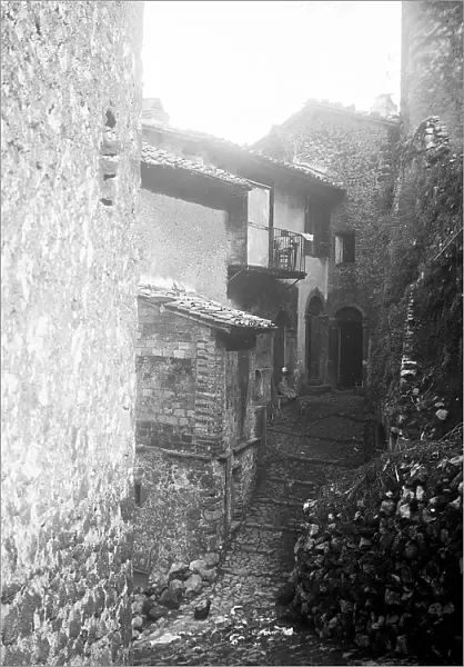 View of an alley in the old town of Rocca di Papa