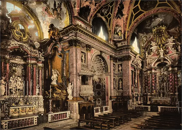 Interior of the Church of the Scalzi (of the Discalced), called also as of Saint Mary of Nazareth, in Venice