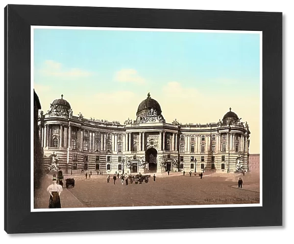 The faade of the Michaelertrakt, a wing of the Hofburg, the imposing imperial palace which was the Hapsburg's residence for seven centuries, Vienna, Austria