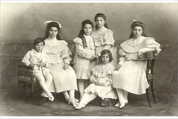 Group portrait of sisters and brother