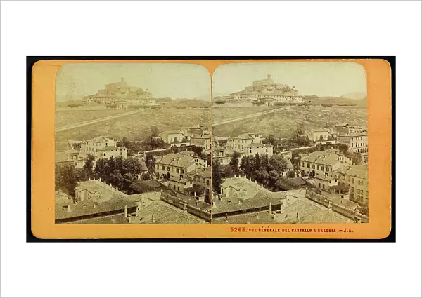 View of Brescia with the Castle on Colle Cidneo in the background; Stereoscopic photograph