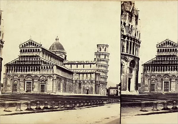 Piazza dei Miracoli, Pisa. Stereoscopic photograph