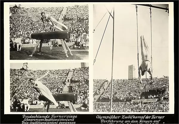 Three different moments from the 1936 Berlin Olympic Games