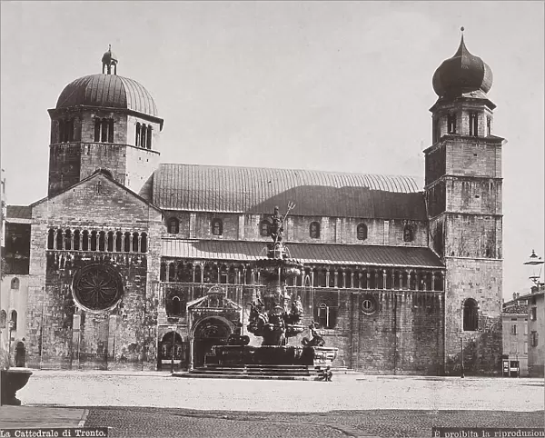 View of the Square of the Cathedral in Trent, during the Austro-Hungarian Empire