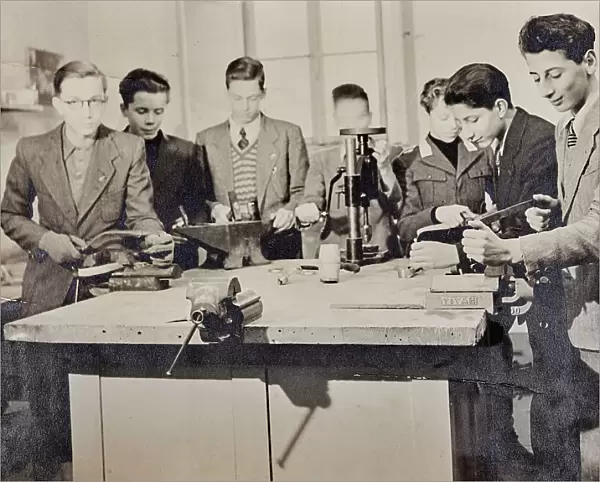 Group of boys in a technical laboratory