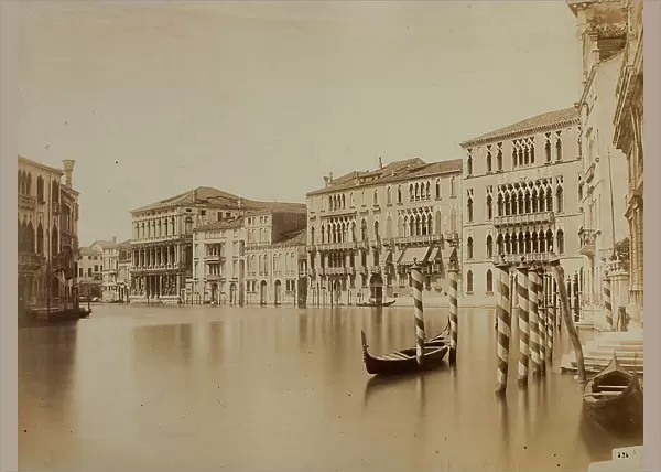 View of the Grand Canal in Venice, with the faades of Ca Foscari, Palazzo Giustinian and Ca Rezzonico