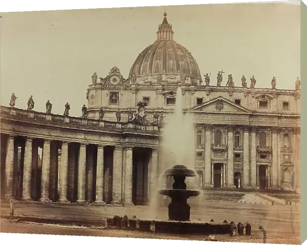 View of Piazza San Pietro, with the fountain by Carlo Fontana and the faade of the Basilica, Vatican City