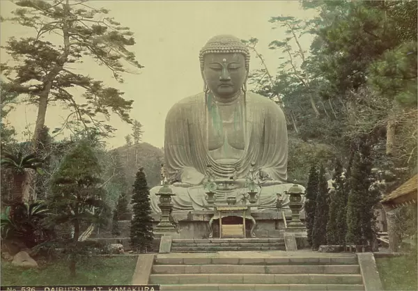 Statue of the Great Buddha Daibutsu in the gardens of the Temple in Kamakura Kotokuin