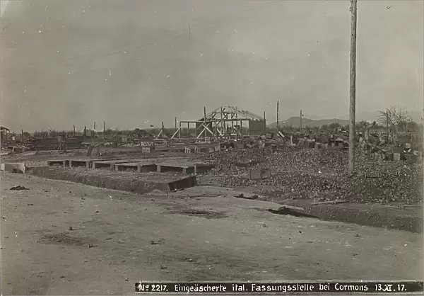 First World War: building under construction as a military base in Cormons, Photography of the Austro-Hungarian Empire