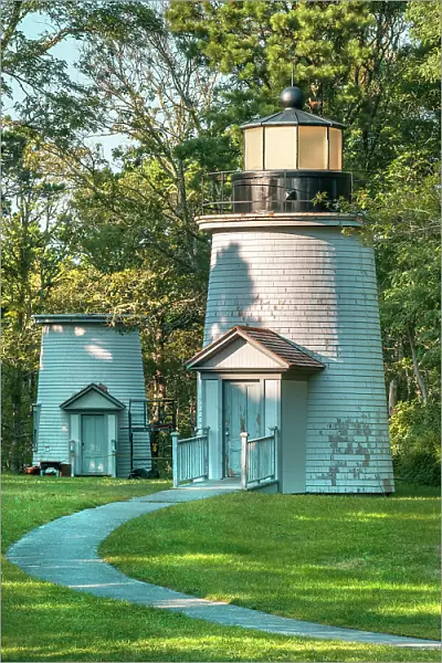 Massachusetts, Cape Cod, two of the Three Sisters of Nauset lighthouses near Eastham