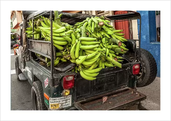 Colombia, Caldas, Chinchina, Jeep Willys with Load of Plantains
