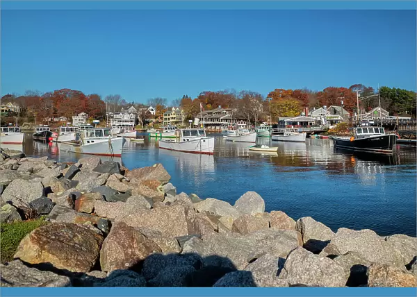 USA, Maine, Ogunquit, Perkins Cove, Lobster Boats