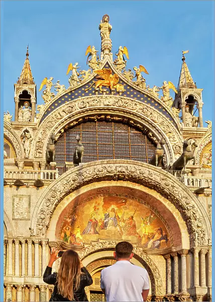 Italy, Veneto, Venice, Saint Mark's Basilica facade