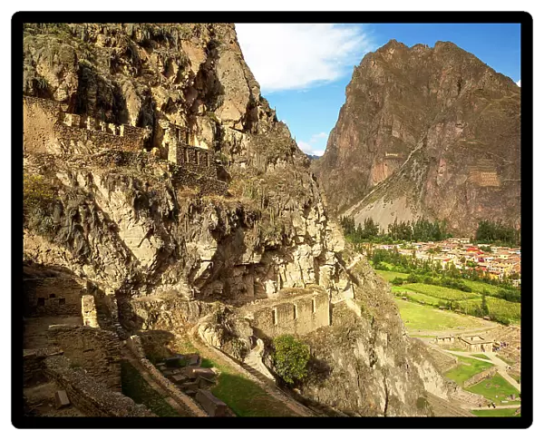 Peru, Sacred valley, Ollantaytambo ruins and town