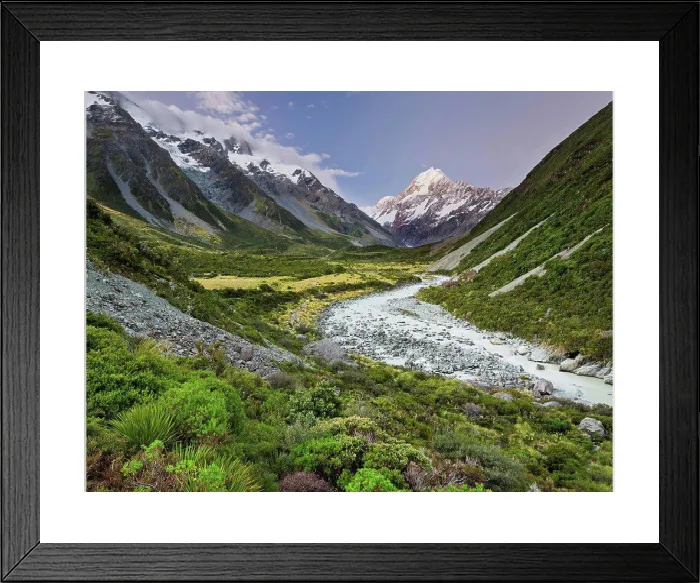 Framed Print : Aoraki Print, Hooker River Landscape Framed Print : Aoraki Print, Hooker River Landscape