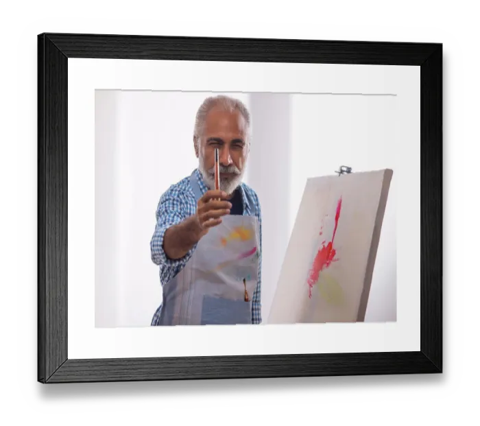 Framed Print : Print of an Old Man Holding a Paintbrush Framed Print : Print of an Old Man Holding a Paintbrush