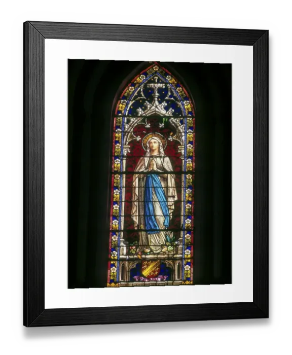 Framed Print : Stained Glass Print of Basilica Interior Framed Print : Stained Glass Print of Basilica Interior