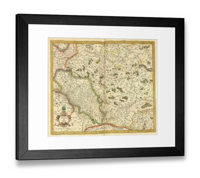 Framed Print : Digitally restored Print of 1623 Silesia Map by Gerhard Mercator Framed Print : Digitally restored Print of 1623 Silesia Map by Gerhard Mercator