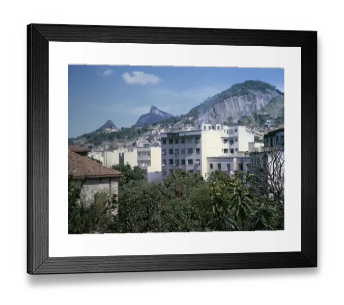 Framed Print : Residential Buildings Print on Slopes, Rio de Janeiro Framed Print : Residential Buildings Print on Slopes, Rio de Janeiro