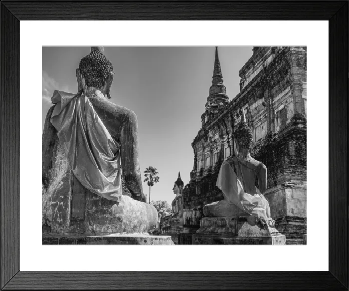 Framed Print : Ayutthaya Stone Buddha Statues Print, Thailand Framed Print : Ayutthaya Stone Buddha Statues Print, Thailand