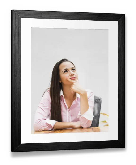 Framed Print : Medium Shot Business Woman Thinking Print Framed Print : Medium Shot Business Woman Thinking Print
